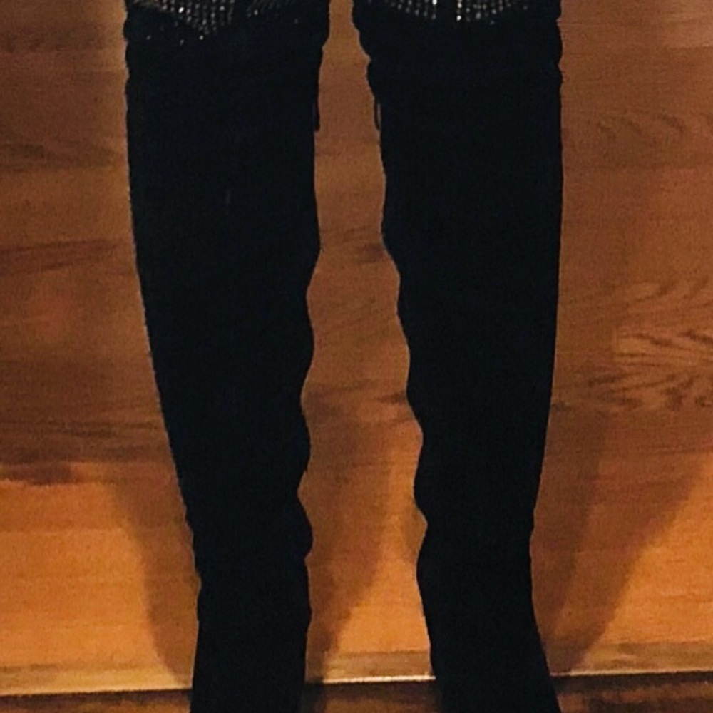 Suede tall boots